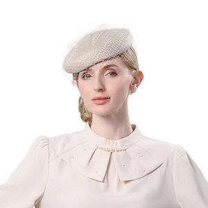 4333 English Womens Church Hat Kentucky Fascinator With Veil Pill Box Hats